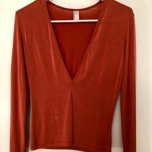 American Apparel Long Sleeve vneck top